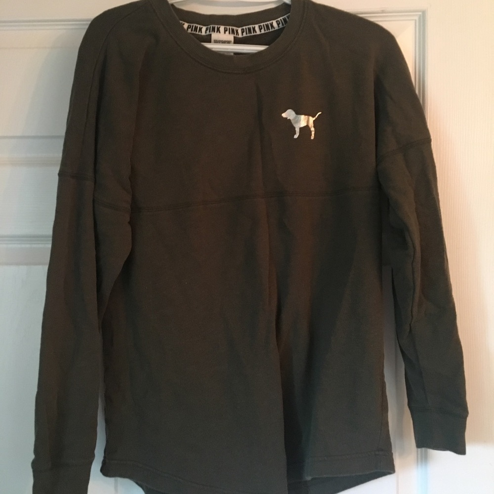 Long sleeve PINK T-shirt, army green
